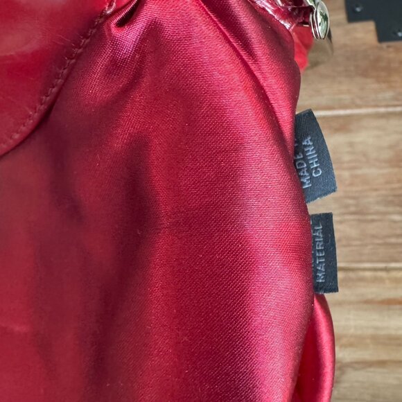 Y2K Express Design Studio Cherry Red Faux Leather Silver Frame Closure Clutch - Picture 10 of 13